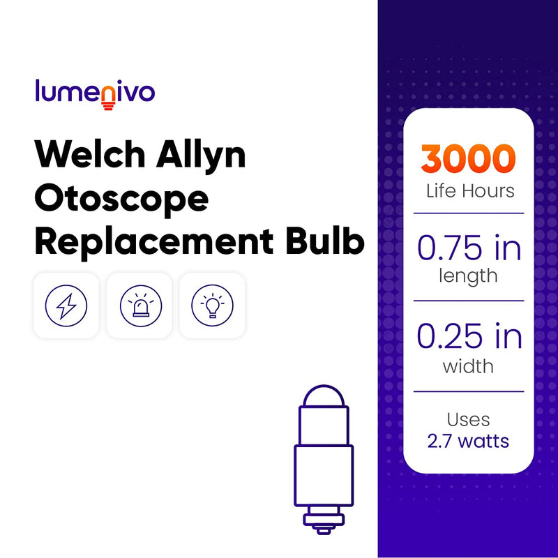 [Australia - AusPower] - lumenivo Replacement Bulb for Welch Allyn Otoscope Bulb WA-06500 2.7W 3.5V Light Bulb with T1.5 Base Compatible for 06500, 06500, 6500, 06500U, WA06500, WA-06500-U WA Macroview Otoscope - 1 Bulb 1 Pack 