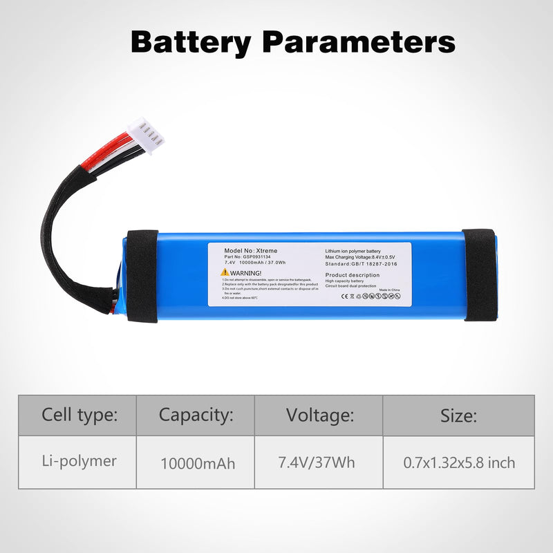 [Australia - AusPower] - 10000mah 37.0Wh Battery for JBL Xtreme1 Extreme Xtreme 1 GSP0931134 Replacement Batterie with Tools 