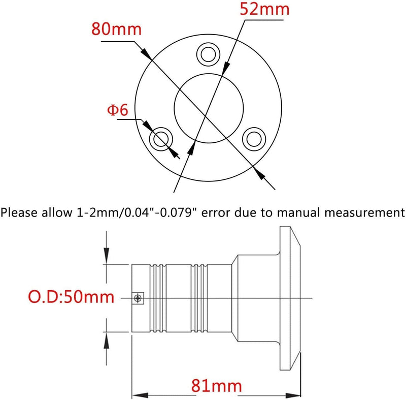 ISURE MARINE 2"(50mm) Boat Gas/Fuel/Water/Waste/Diesel Deck Fill/Filler with Keyless Cap 2" Marine Mirror- Polished 316 Stainless Steel Hardware for Boat Yacht Caravan Fuel 2"