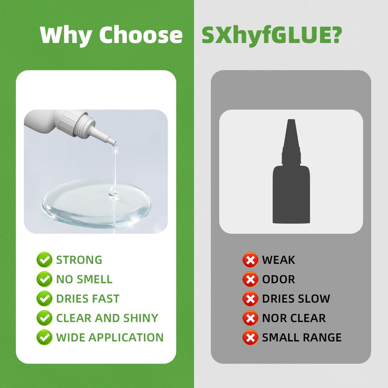 [Australia - AusPower] - Jue-Fish Welding High-Strength Oily Glue - 2 Packs Super Glue Gel, Strong & Instant Bond, Quick Dry, Repair Glue for Shoes, Ceramics, Porcelain, Metal, Plastic, Wood, Leather, Glass, 3D Printed Models 