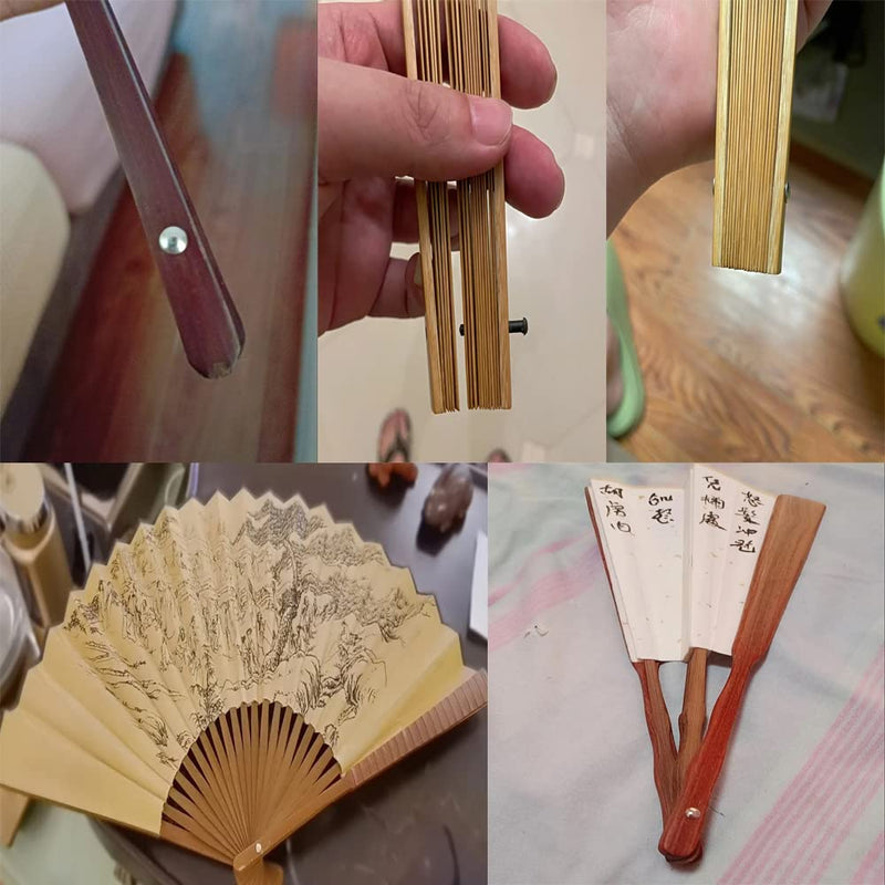 [Australia - AusPower] - 8 Pack Folding Fan Axle Rivet Nail Nut Repair Kit 35mm / 1.38in Handheld Fans Central Rotating Shaft Replacement Fastener for DIY Handmade Bamboo Paper Flower Foldable Hand Fan Accessories 35mm/1.38in 