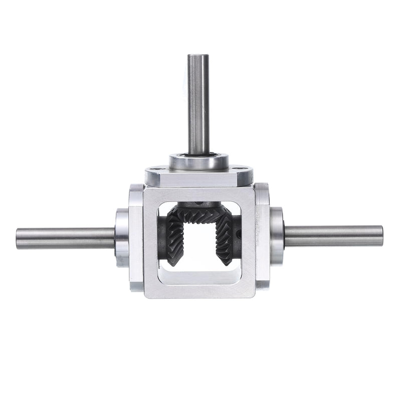 [Australia - AusPower] - uxcell Gear Box 90 Degree Right Angle Bevel Gearbox 1:1 Reversing Double Output Shaft 1 Module 20 Teeth Bevel Gear Aluminum Frame Simple Mechanical DIY Module with 8mm Shaft 