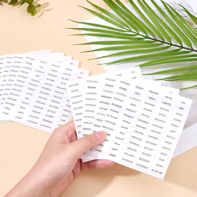 SUPERFINDINGS 20Pcs Light Switch Labels Transparent Switches Identification Stickers Label PVC Waterproof Switch Panel Labels for Organizing Home Kitchen Bathroom Office