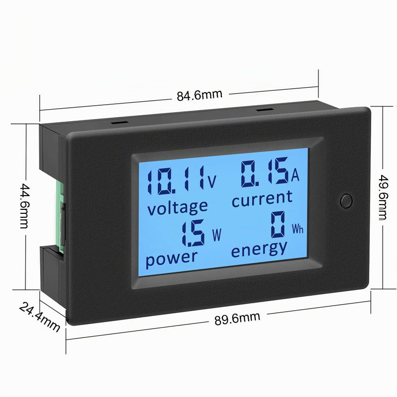 Ketotek Ammeter Voltmeter DC 6.5 ~ 100 V, Volt Ampere Watt KWh Meter | DC Ammeter Voltmeter Digital Voltage Meter Energy Meter Power Meter Wattage Meter for Solar Car 100A Multimeter
