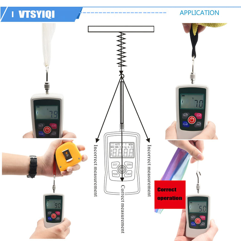 [Australia - AusPower] - Digital Force Gauge 50N Push Pull Gauge Tester Meter 4 Measurement Units N kg lb Oz 