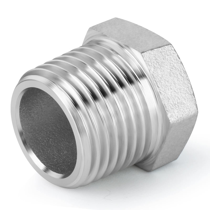 [Australia - AusPower] - TAISHER 5PCS 304 Stainless Steel Reducer Hex Bushing, 3/4" NPT Male x 1/2" NPT Female, Reducing Pipe Adapter Fitting 3/4” MNPT x 1/2“ FNPT 5 