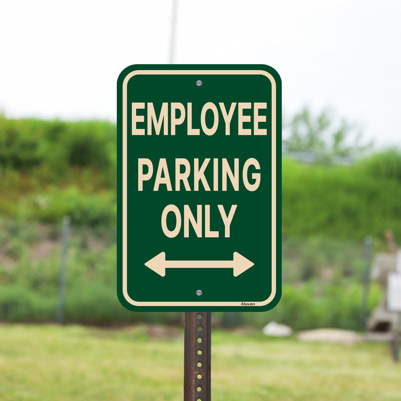 Employee Parking Only Sign with Bidirectional Arrow 18 x 12 Inches Employee Parking Signs for Business Rust-Free Aluminum No Parking Sign, Weatherproof, Easy To Install, Indoor or Outdoor Use, 2 Pack