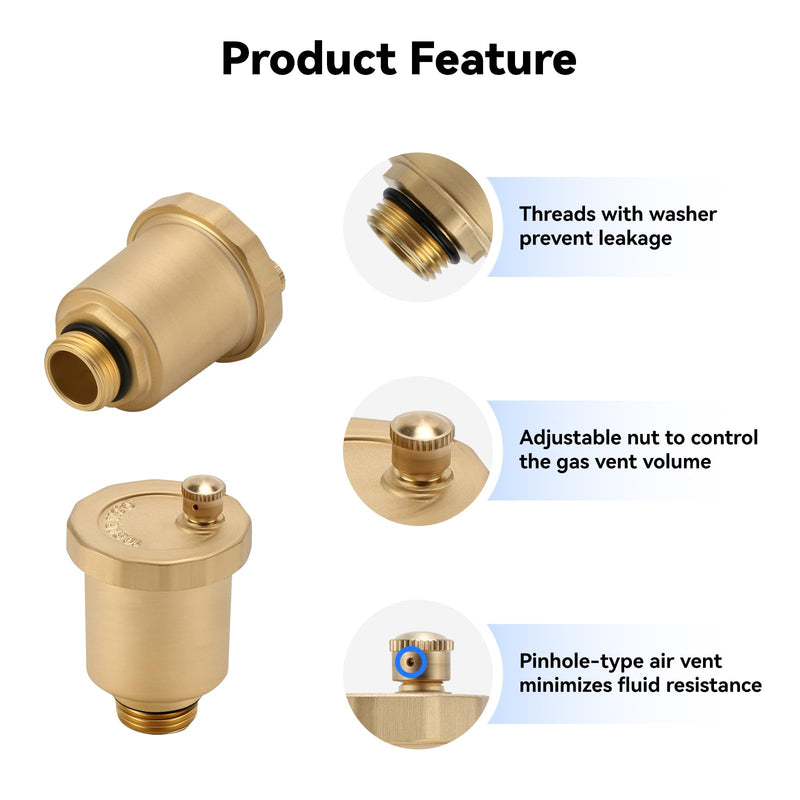 [Australia - AusPower] - Solimeta 2-Pack Automatic Float Valve with Leak-Proof Washer | 1/2" BSP Thread Air Release & Vent Valve 