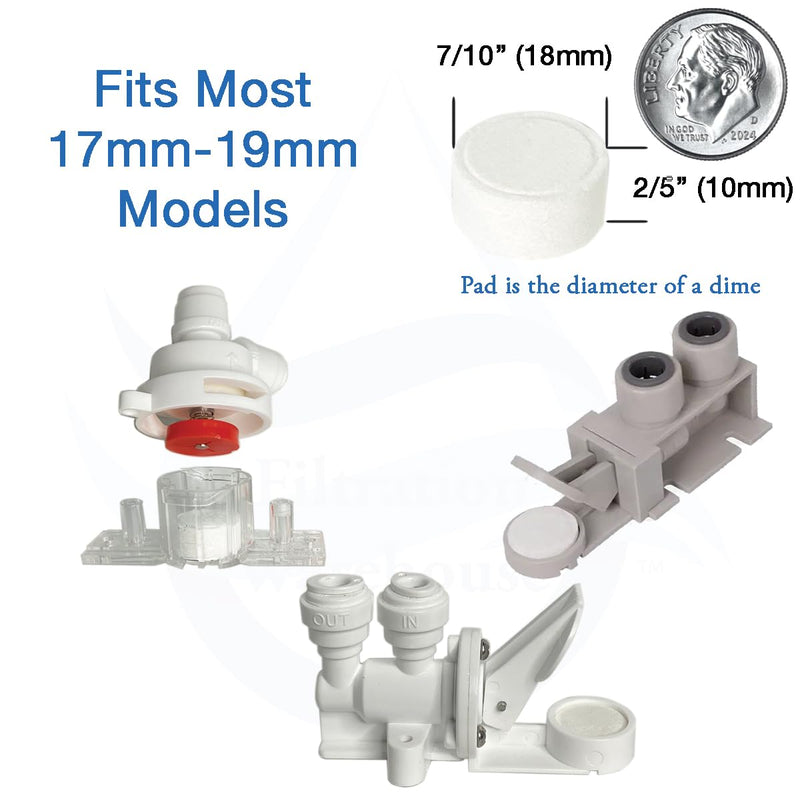 18mm 50 Pack, Leak Stop Valve Replacement Pads, US Company! Support American Businesses! For Automatic Leak Detectors, Water Stop Valves, Under Sink Reverse Osmosis, Filtration Systems (50-Pack) 50-Pack