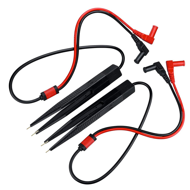[Australia - AusPower] - Yakamoz Test Leads Tweezer Multimeter Probe Lead Set 2Pcs SMD Component Testing Tweezers Clips with 1 Pair 1000V 20A Test Leads Probes for Multi Meter LCR IC Chip Capacitor Resistor Testing 