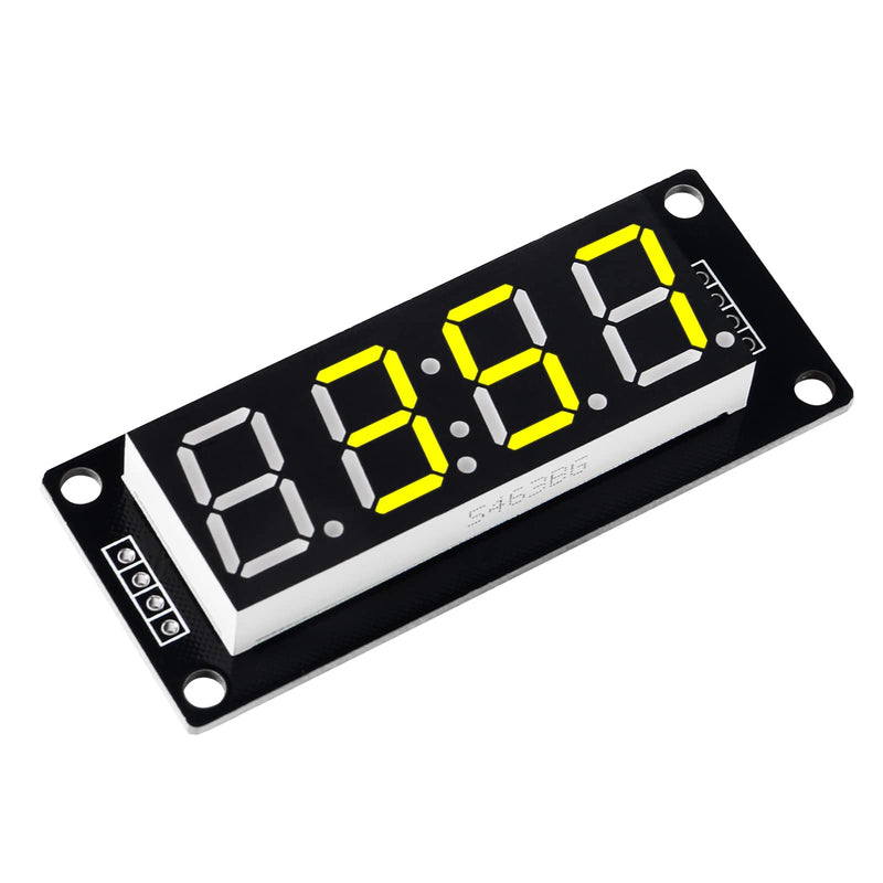 [Australia - AusPower] - 5PCS TM1637 0.56" LED Display Digital Tube Decimal 7 Segment 4 Digit Clock Double Dots Drive Chip Tube Module Serial Driver Board with Pin Header (Yellow) Yellow 