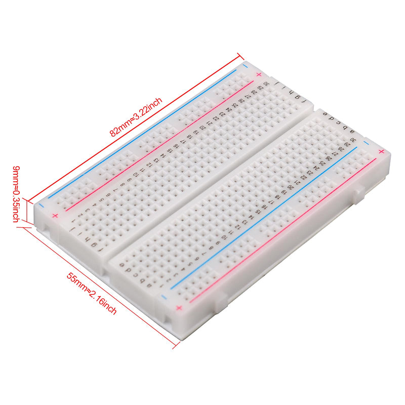 [Australia - AusPower] - 400 Tie Point Interlocking Solderless Prototype Breadboard + MB102 Power Supply Module 3.3V 5V + Alligator Clip to Jumper Wire 20cm Male Female 