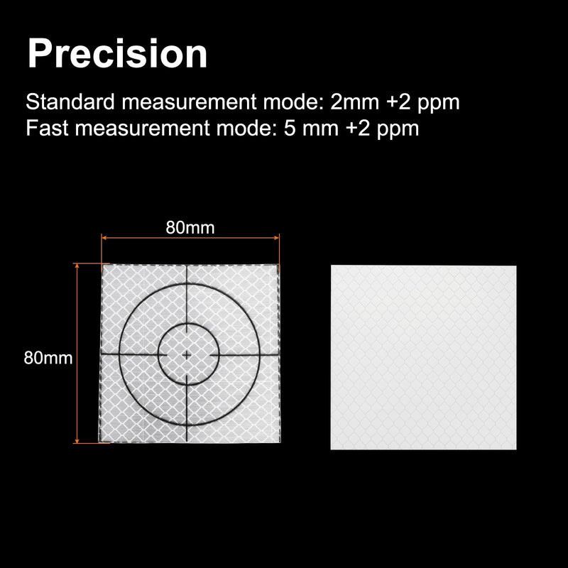 HARFINGTON 30pcs Survey Reflector Sheets 80mm x 80mm Self-Adhesive Surveying Target Mark Sticker Total Station Reflective Sheet Tape for Ship Inspection Tunnel Measure, Silver 30
