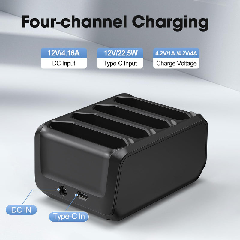 [Australia - AusPower] - Battery Charger for Zebra Symbol TC70 TC72 TC75 TC77 TC700h TC700k TC720l TC75x TC75EK TC75AH TC75GK TC700H TC700K TC77HL, 4-Slot Charging Cradle Charging Accessories for Scanner battery charger 
