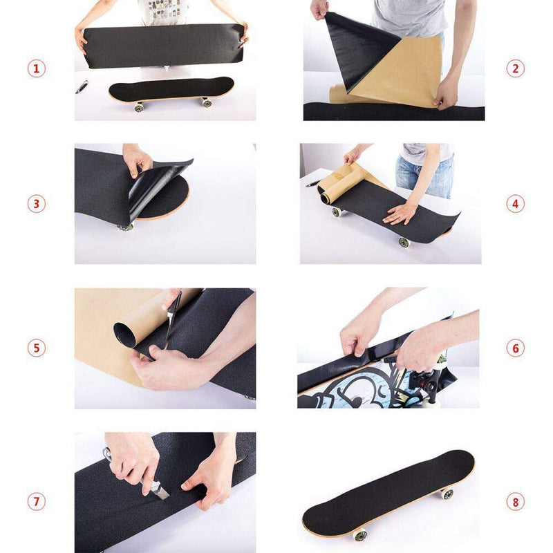 ZUEXT 11 Inch by 60 feet Clear Roll of Skateboard Grip Tape, Anti Slip Bubble Free Scooter Grip Tape, Waterproof Longboard Griptape, Sandpaper for Rollerboard Stairs Pedal Wheelchair Steps(27x1828cm)