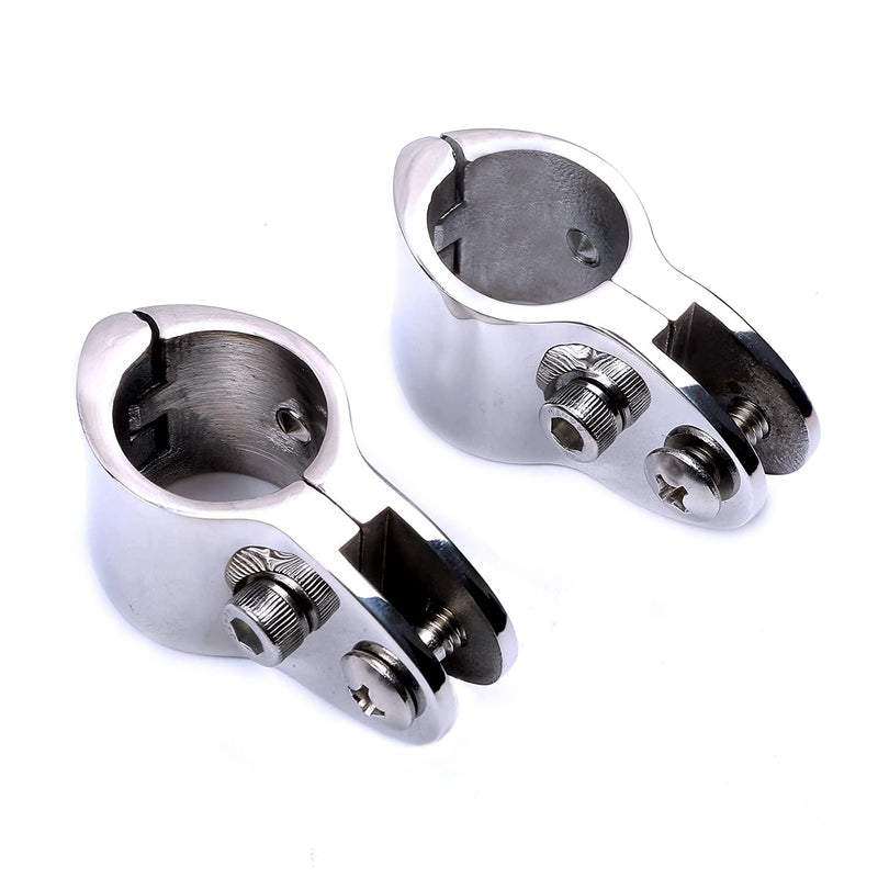 Mxeol Bimini Top Fittings,Bimini Top Rail Mounts Jaw Slide,Eye End Caps External Stainless Steel Pair 1" Jaw Slide