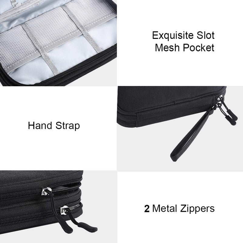 [Australia - AusPower] - DDgro Travel Accessories Organizer Electronics Pouch for Keeping Certificates Charger/Power Bank/Cables/Mouse/Earphone (Medium, Black) Black-Medium Medium 