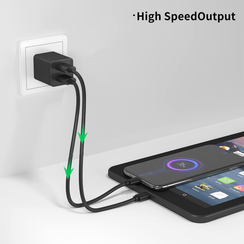 [Australia - AusPower] - 6Ft Fast Charger Fit for Fire Tablet,Compatible with All Fire HD Tablets(Fire HD 7 8 10&Kids Edition,Fire Max 11,Fire Plus& Kids Pro,Kindle Fire&All Kindle E-Reader),with 6Ft USB-C Micro USB Cable 