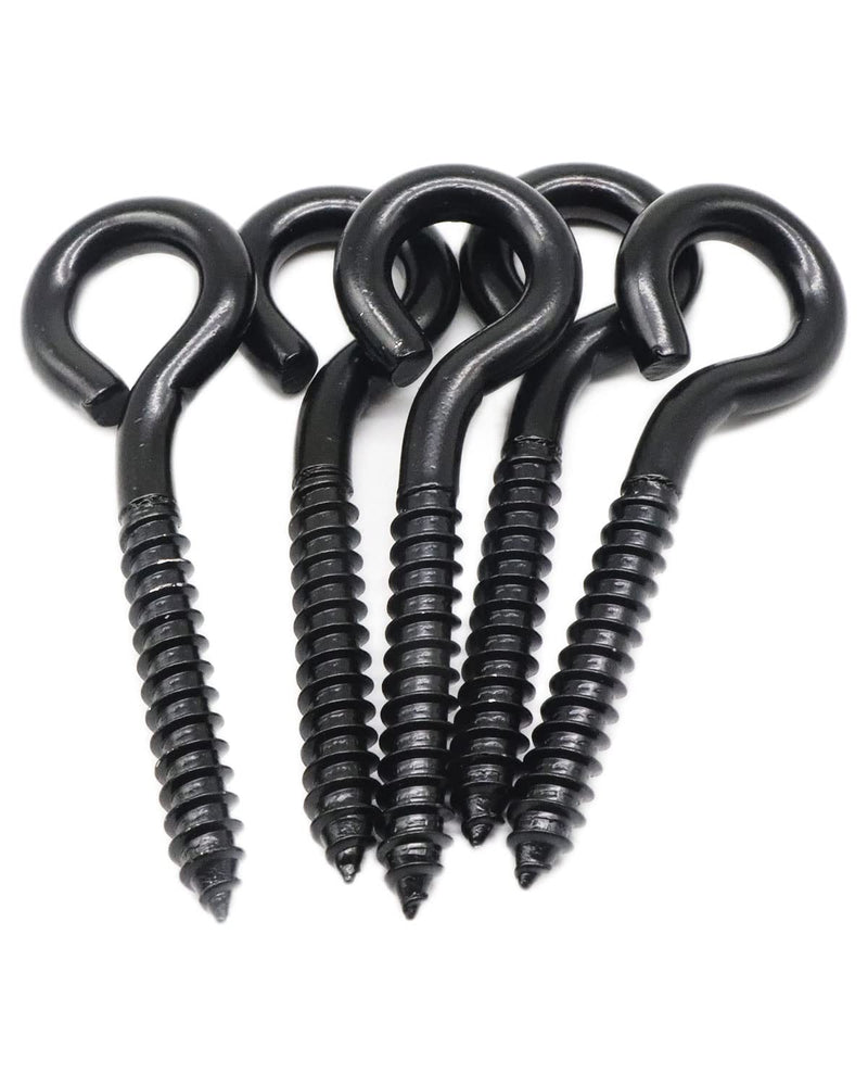 20 Pcs 3-1/4" (3.25 Inch) Screw Eyes, 304 Stainless Steel - #18 Black Eye Bolt Screws, Heavy Duty Anti-Rust Self Tapping Eye Lag Screws for Wood, Indoor & Outdoor Use | by IMSCREWS 0.236" x 1.00" x 3.3" 20