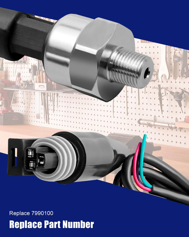 [Australia - AusPower] - 100PSI Fuel Oil Coolant Pressure Sensor Fit for EFI and Data Logging Systems 1/8" NPT thread,0.5V to 4.5V, Replace 7990100 