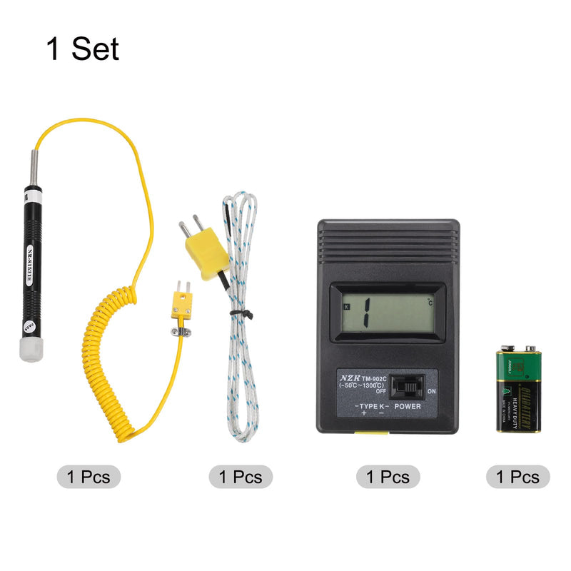 [Australia - AusPower] - MECCANIXITY Digital Thermocouple Thermometer K Type Temperature Meter (-50 to 1300 °C), with Surface Thermocouple Probe 81531B 