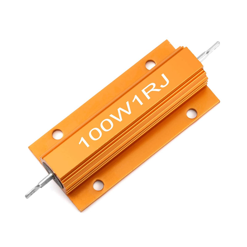 [Australia - AusPower] - Chanzon 2pcs Wirewound Aluminum Shell Resistor 1 Ω ohm 100W ±5% Tolerance 1R Rohs Certified F) 1Ω ohm 