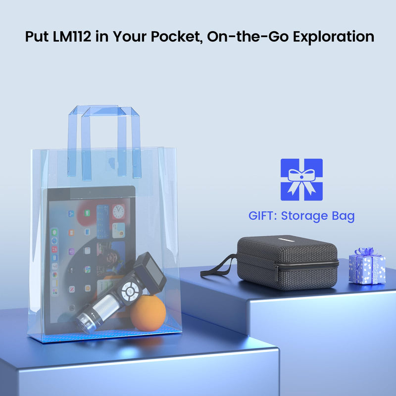 LM112 Microscope for Kids Adults Handheld with 2" Screen, 500X Portable Microscope Kit with Case, USB Magnifier with 8 LED Light, 5pcs Biological Slides, 32G
