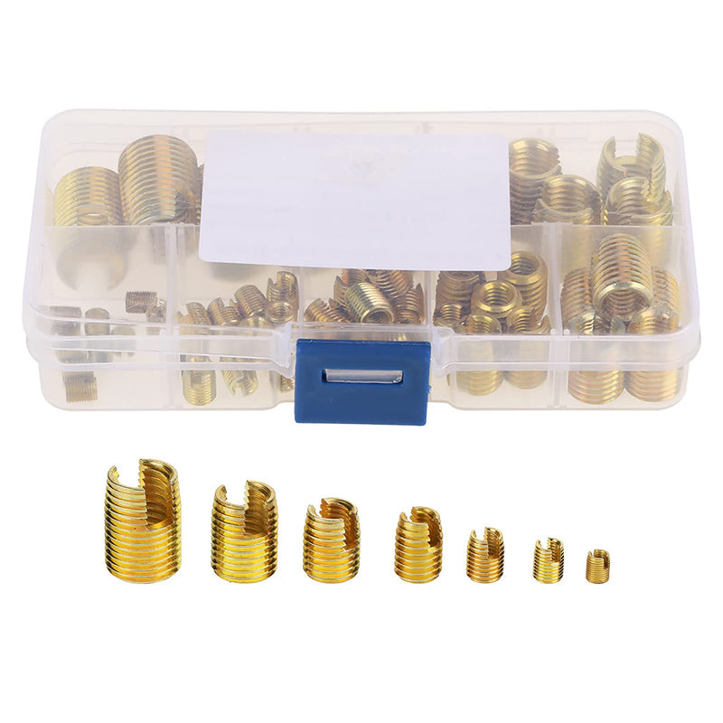 [Australia - AusPower] - 50PCS Self Threaded Inserts, Thread Repair Kit, Repair Tool, Tapping Thread Slotted for Metal Plastic Wood 