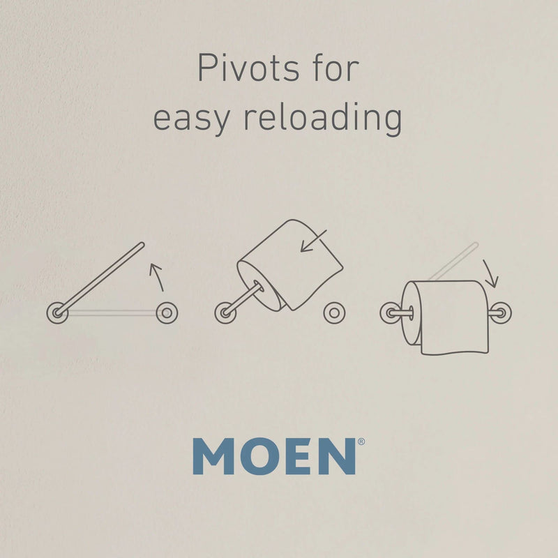 Moen Y3108CH Caldwell Pivoting Paper Holder, Chrome