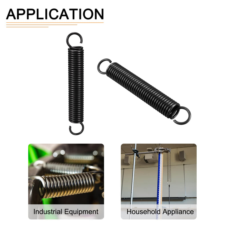 [Australia - AusPower] - 2.5x18x125mm(WxODxL) Extension Spring - 1Pack - Good for Home Repair Machinery - Manganese Steel Extended Compressed Spring - Black 2.5x18x125mm 