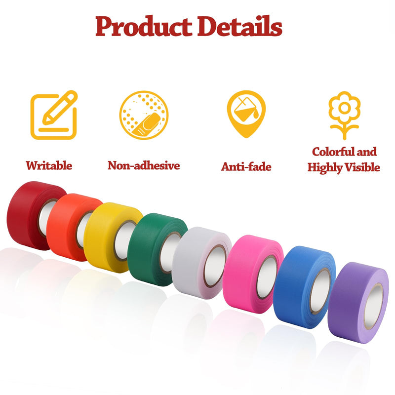 GEYYANG Yellow Flagging Tape,3.35 Mil Thick,1-3/16" x 98ft, 6 Rolls - NO Adhesive Plastic Ribbon Neon Marking Tape for Tree Marking, Hunting, Boundaries Hazardous Areas,Trail Marking, Barricade Tape 1.18in X 98ft