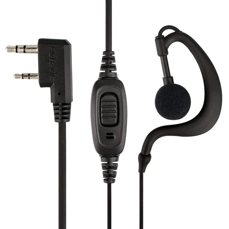 [Australia - AusPower] - Retevis Case of 10, Two Way Radio Earpiece with Mic Single Wire Earhook Headset Compatible with Baofeng BF-888S UV-5R H-777 RT22 Arcshell AR-5 Walkie Talkies 