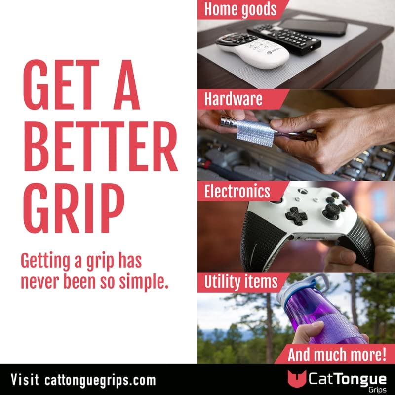 CATTONGUE GRIPS Non-Abrasive Grip Tape Roll Bundle Heavy Duty Non Slip Tape for Indoor & Outdoor Use, Waterproof Anti Slip Tape for Thousands of Uses (Black, Clear, & Glow in The Dark)