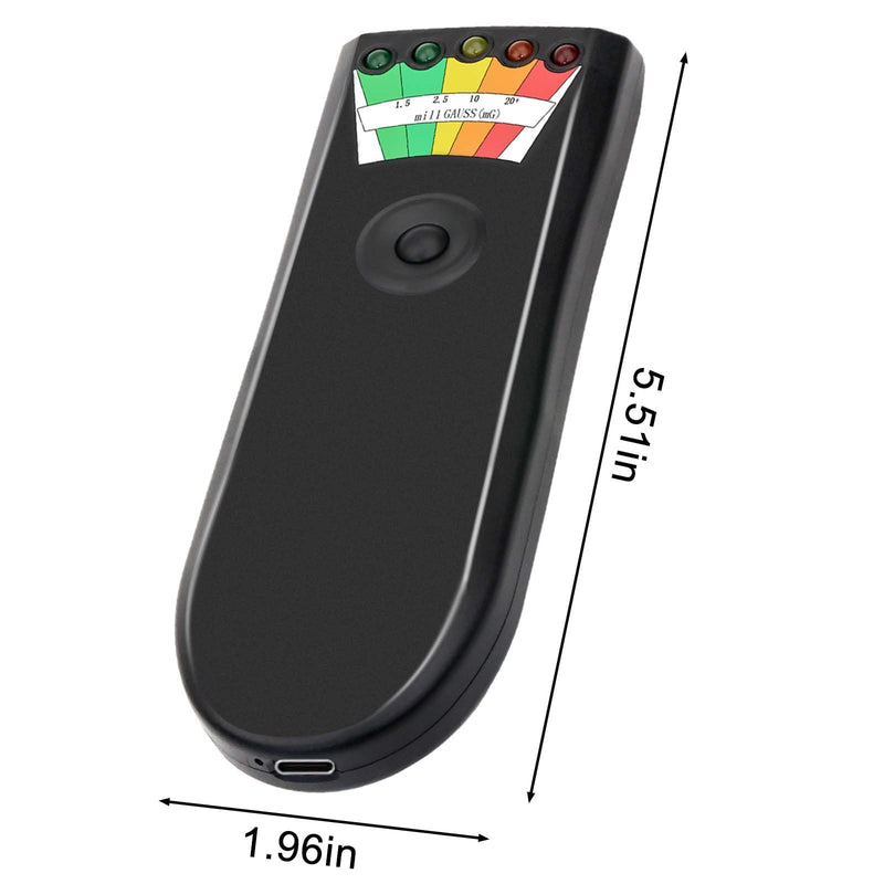 [Australia - AusPower] - EMF Meter, Handheld LED EMF Magnetic Field Ghost Hunting, Paranormal Equipment Tester 50Hz-20,000Hz Black for Home, Office & Outdoor Inspections 