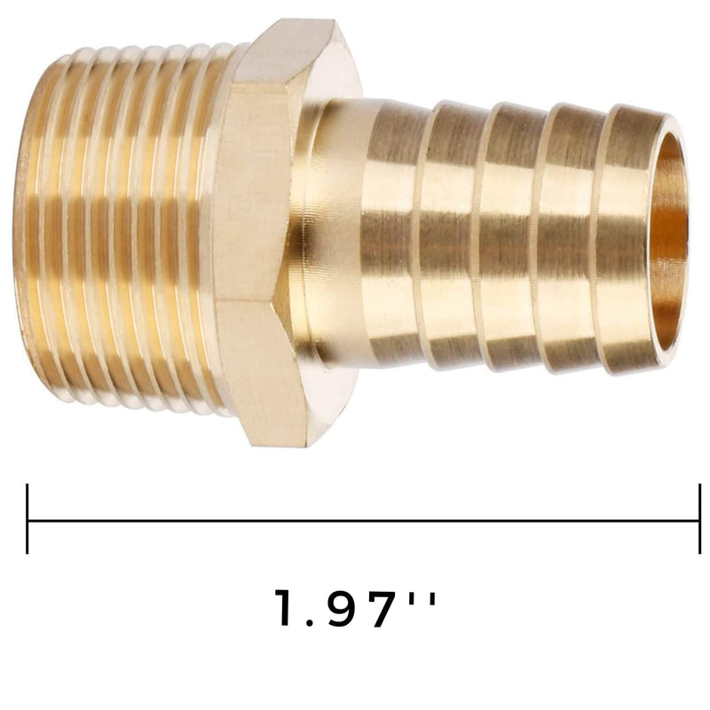 [Australia - AusPower] - 2pcs Brass Hose Barb Fitting, 3/4" Barb x 3/4" NPT Male, Adapter, NPT Male to Barb Pipe Fitting by CX WONDERLAND 