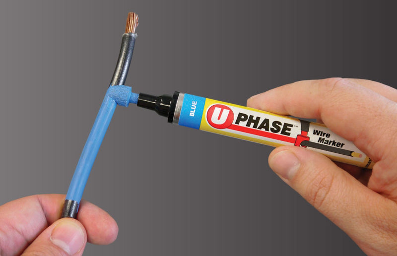 U-Mark U-Phase Wire Marker 7mm Tip, Marks Wire Up to #6 AWG, For Electrical Panels Circuits CAT-5 HDMI Auto Wire, 4 Pack, Red