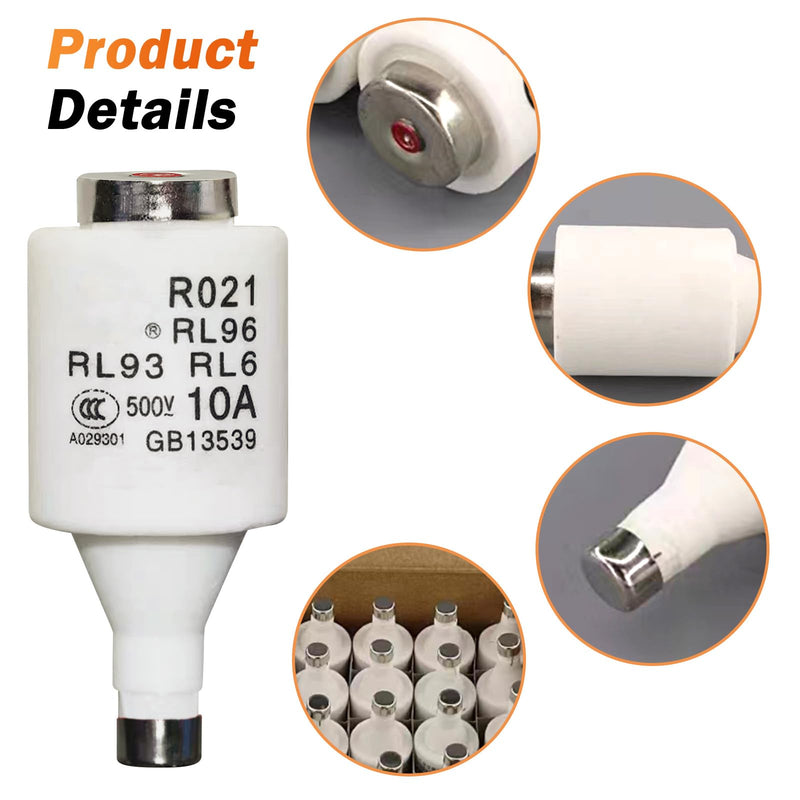 [Australia - AusPower] - Vegena 15 Pack 10A 500V Fuse Inserts, Fuse Insert, Spiral Ceramic Fuses Dll Low Voltage Fuse, Fuse Fuses for Cable and Line Protection 