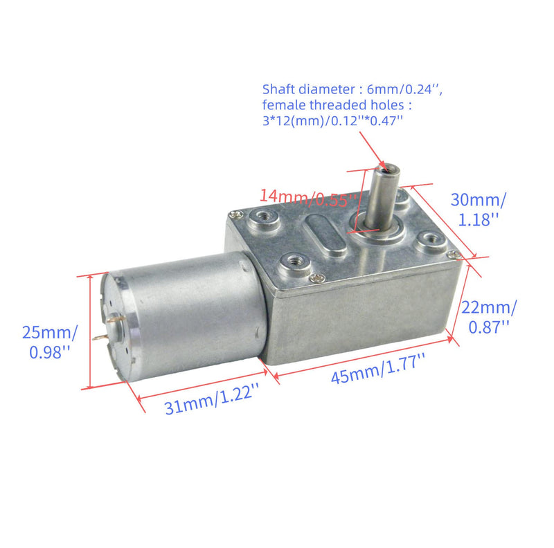 [Australia - AusPower] - CHACNS 370WG DC Worm Gear Electric Motor 24V DC 2RPM High Torque Reducer for Automation Equipment 