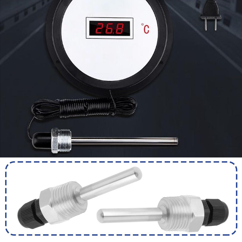 [Australia - AusPower] - 2pcs Immersion Sleeve Pocket Thermowell G1/2" 304 Stainless Steel Temperature Sensor Immersion Sleeve Pocket Tool for Temperature Sensor 6mm Heater(8x50mm) 