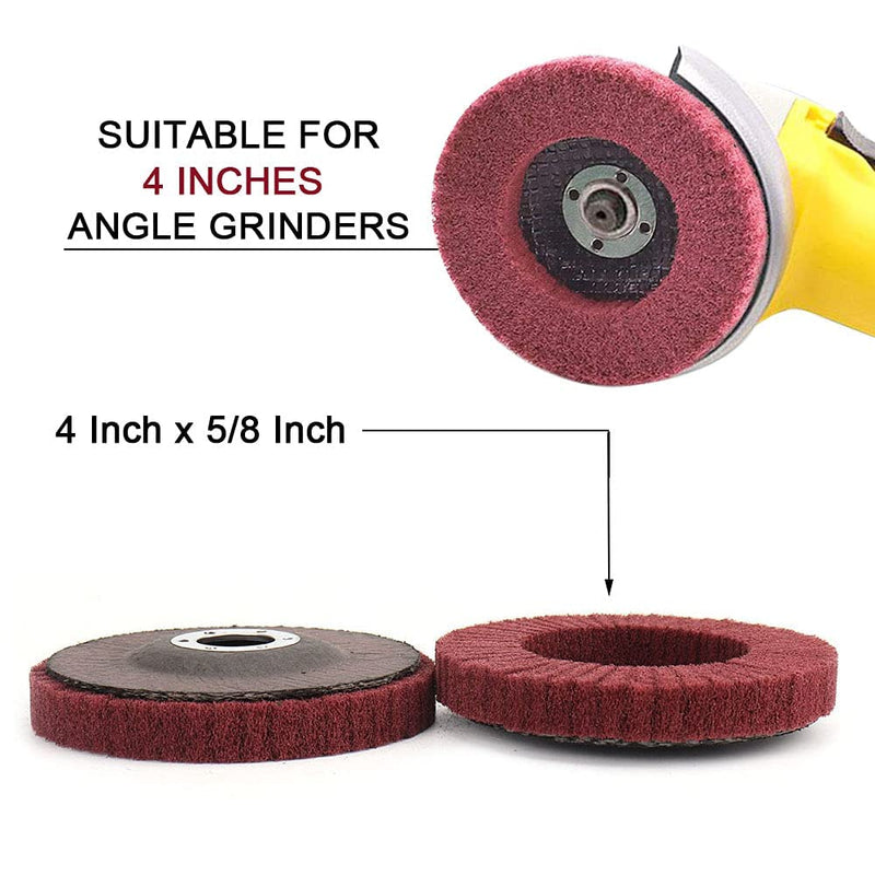 [Australia - AusPower] - NUODUN 10Pcs 180/320 Grit Nylon Fiber Flap Disc Metal Polishing Wheel, Abrasive Buffing Grinding Discs for 4" Angle Grinder, Deburring and Rust Removal of Welds on Complex Surfaces Mixed Pack 10Pcs 