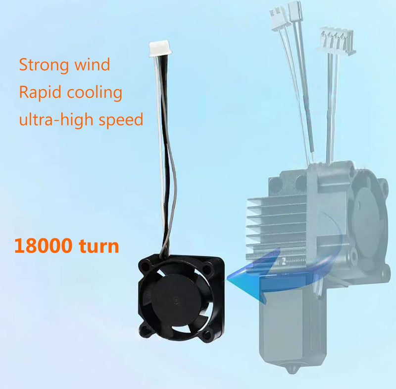 X1/X1C/X1E Complete Hotend with Fan 0.4mm Hardened Steel Nozzle 3D Printer Ceramic Extruder Print Head Kit with Heater Cartridge Thermistor Heater Block and Silicone Sock Support High Speed Printing 0.4mm Hotend for X1/X1C/X1E