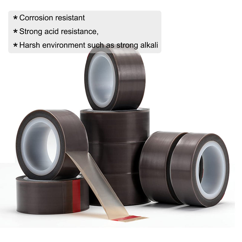 PTFE Tape, PTFE Film Tape Sheets with Single Side Silicone Adhesive, High Temperature Tape, 36 Yards (1 roll) 0.003 in x 1 in x 36yards