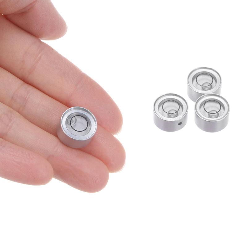 [Australia - AusPower] - HARFINGTON 4pcs Round Bubble Level 13x7mm Mini Circular Bullseye Spirit Levels for Leveling Camera Tripod Telescope Workshop Turntable Pictures Frame, Silver White 
