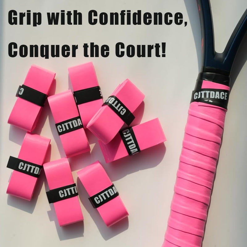 Tennis Racket Grip Tape,8PCS Non-Slip Tennis Overgrip, Absorbs Sweat Tennis Grip, Racket Handle Wrap for Badminton,Fishing, Bicycle Pink