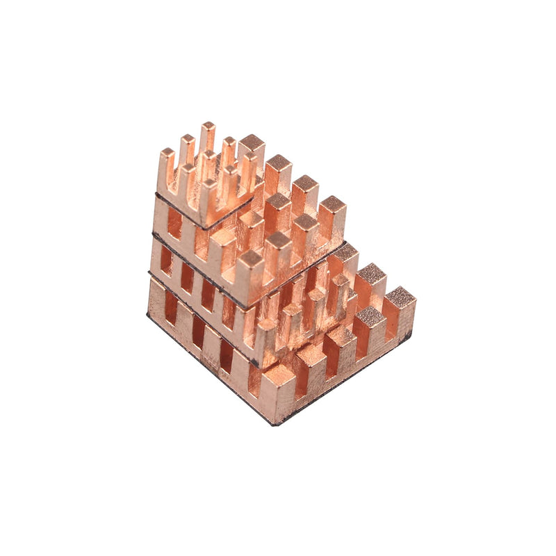 [Australia - AusPower] - ZDE Pack of 10 Pure Copper Heatsink Self-Adhesive Quiet Passive Cooling Heatsink Compatible with Raspberry Pi 5 4B CPU Heatsink Replacement 