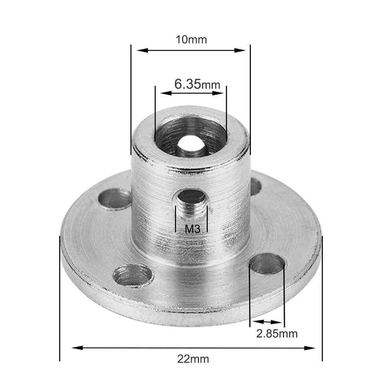 [Australia - AusPower] - 4 Pack 6.35mm Flange Coupling Connector, Rigid Guide Steel Model Coupler Accessory, Shaft Axis Fittings for DIY RC Model Motors-Silver. (6.35mm) 