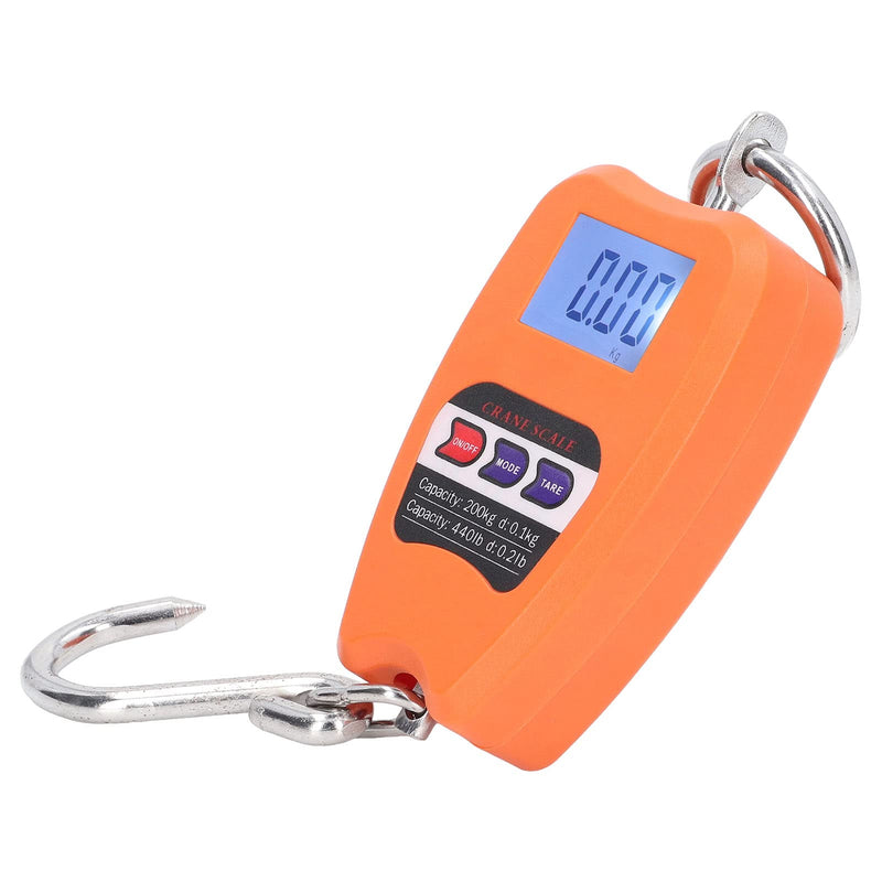 [Australia - AusPower] - Electronic Hook Scales with 200 kg Capacity, Portable Hanging Scale with LCD Screen, Stainless Steel Material for Hunting, Fishing, Workshop, Family 