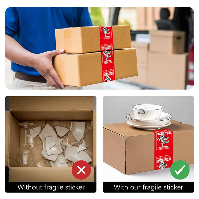 Fragile Tape for Safe Moving and Shipping,Cute Design and Free Dispenser | 1.78 Inch Width x 60 Yards, Durable Packaging Tape for Boxes, Ideal for Mailing and Storage mummy