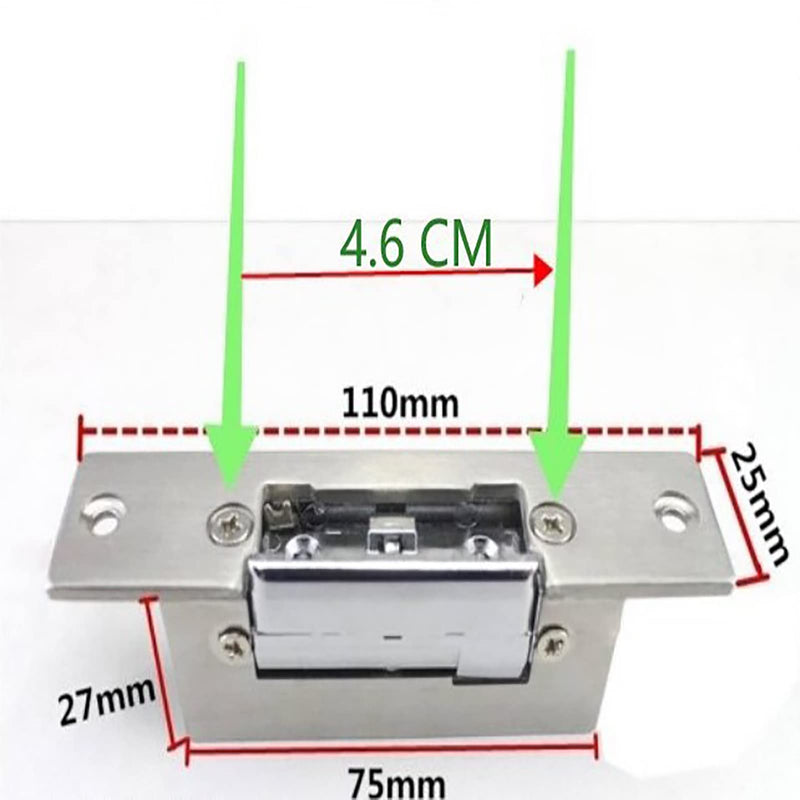 Dioche 12V Electric Strike Lock - Adjustable Narrow-Type Electric Strike Door Lock with Double Unlock Mode and Intelligent Access Control