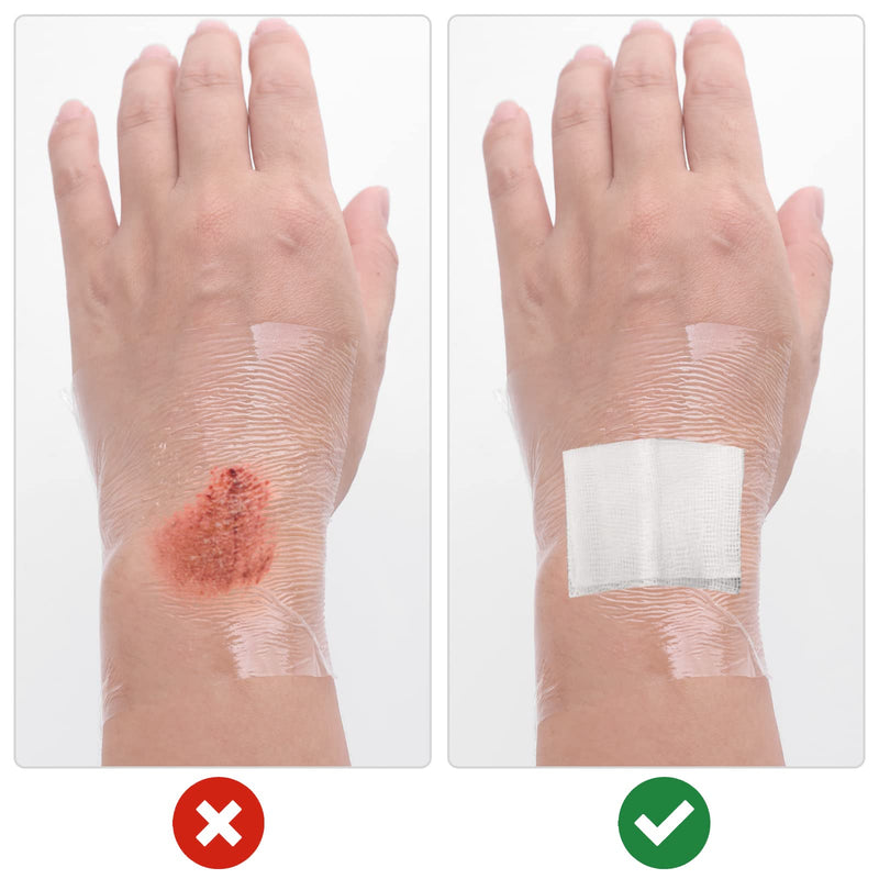 50 Pcs Waterproof Adhesive Bandages Transparent Stretch Tattoo Aftercare Bandage,Protective Waterproof Film Dressing Cover Tape for Wound Dressing, Swimming, Shower (4 x 4 Inch Round,Square) 50pcs (4 X 4 Inch Round,square)